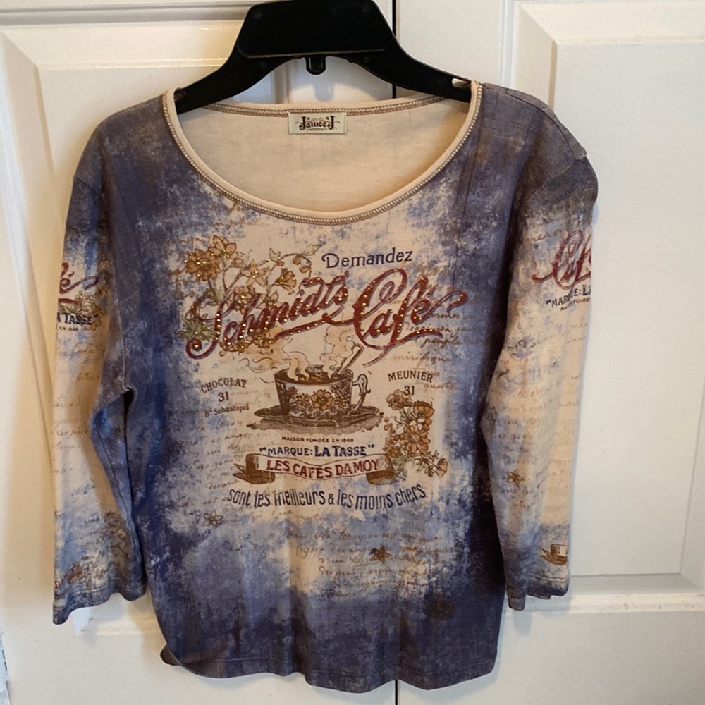 Scooped Neck Coffee Inspired Top